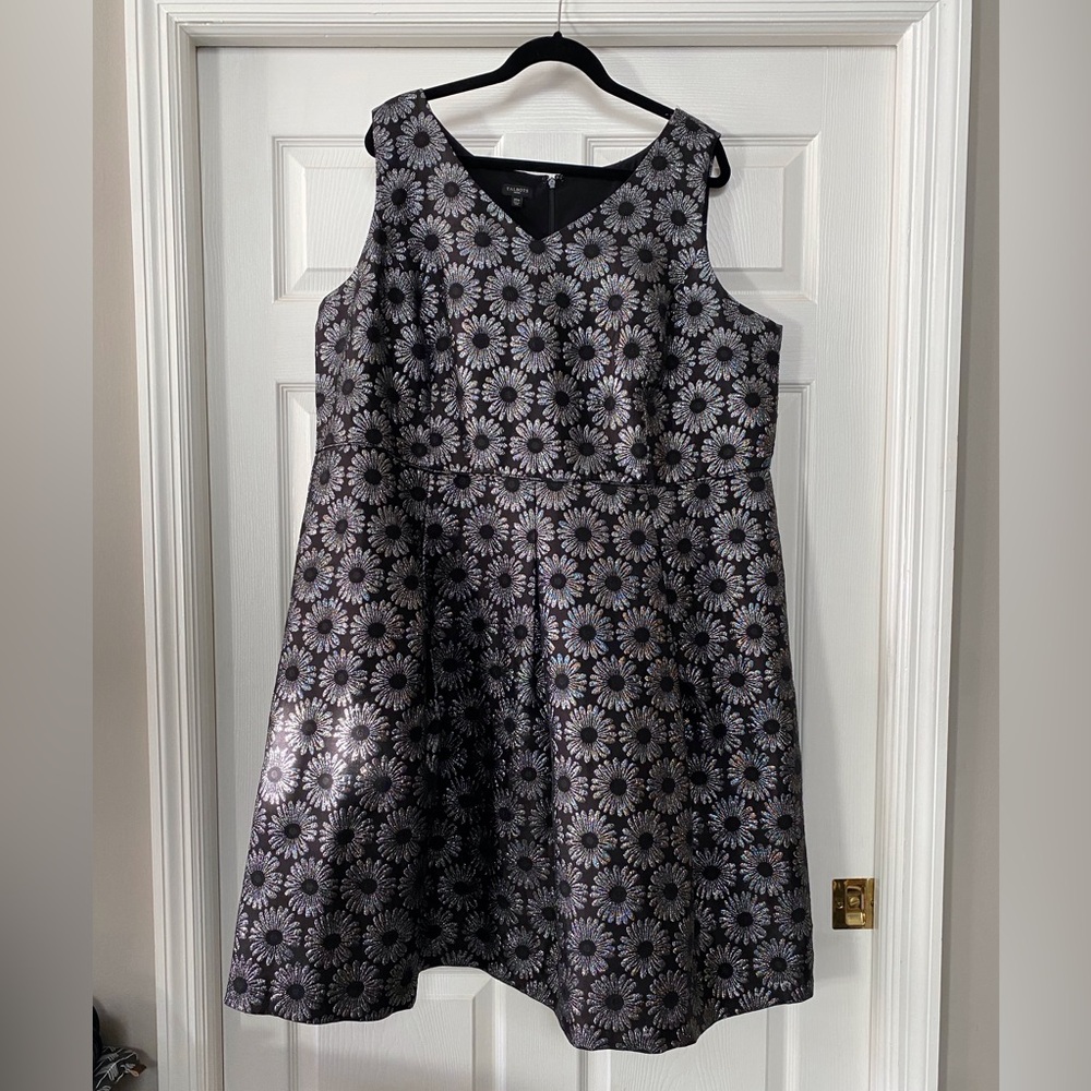 Talbots Black and White Floral Dress